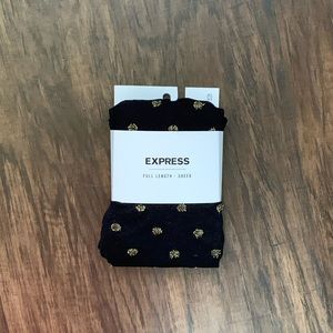 Express metallic Swiss dot full length tight